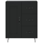vidaXL Buffet haut Noir 69 5x34x180 cm Bois d'ingénierie