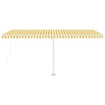 vidaXL Auvent manuel rétractable sur pied 500x350 cm Jaune/Blanc