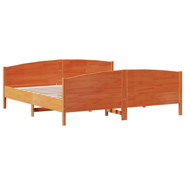 vidaXL Cadre de lit sans matelas cire marron 200x200cm bois pin massif