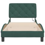 vidaXL Cadre de lit avec lumières LED vert foncé 90x190 cm velours