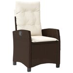 vidaXL Ensemble à manger de jardin 5 Pièces et coussins marron poly rotin