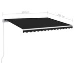 vidaXL Auvent manuel rétractable avec LED 350x250 cm Anthracite