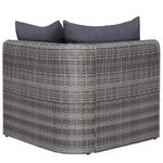 vidaXL Salon de jardin 9 Pièces avec coussins Résine tressée Gris