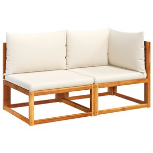 vidaXL Canapé de jardin avec coussins 2 places bois massif d'acacia
