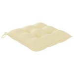 vidaXL Chaise à bascule avec coussin blanc crème Bois de teck solide