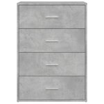 vidaXL Buffet gris béton 60x31x84 cm bois d'ingénierie