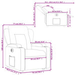 vidaXL Fauteuil inclinable électrique rouge bordeaux similicuir
