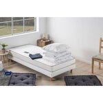 Matelas 90 x 190 x 14 cm + Sommier + Couette + 1 oreiller 60 x 60 cm