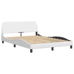 vidaXL Cadre de lit avec tête de lit Blanc 140x190 cm Similicuir