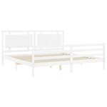 vidaXL Cadre de lit avec tête de lit blanc 200x200 cm bois massif