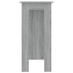 vidaXL Table de bar avec étagère sonoma gris bois d'ingénierie