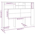 vidaXL Armoire de tête de lit Blanc 140x19x103 5 cm