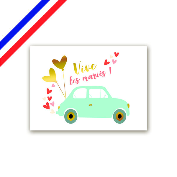 Carte mariage - vive les mariés !