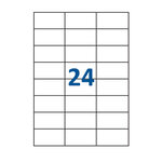 Lot de 20 Planches étiquettes autocollantes blanches sur feuille A4 : 70 x 37 mm (24 étiquettes)
