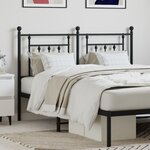 vidaXL Tête de lit métal noir 135 cm