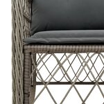 vidaXL Ensemble à manger de jardin et coussins 7 Pièces gris rotin