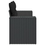 vidaXL Canapé de jardin avec coussins 2 places noir résine tressée