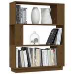 vidaXL Bibliothèque/Cloison Marron miel 80x25x101 cm Bois massif