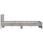 vidaXL Cadre de lit avec tête de lit gris béton 120x190 cm
