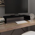 vidaXL Meuble TV/support pour moniteur 70x30x13 cm verre noir
