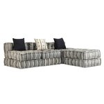 vidaXL Pouf modulaire à 3 places Gris rayé Tissu