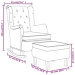 vidaXL Fauteuil avec pieds à bascule et tabouret Gris foncé Tissu
