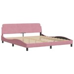 vidaXL Cadre de lit avec tête de lit Rose 180x200 cm Velours