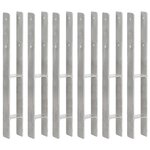 vidaXL Piquets de clôture 6 Pièces Argenté 7x6x60 cm Acier galvanisé