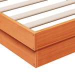 vidaXL Cadre de lit à LED cire marron 150x200 cm bois de pin massif
