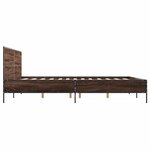 vidaXL Cadre de lit chêne marron 140x200 cm bois d'ingénierie et métal