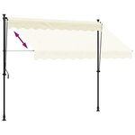 vidaXL Auvent rétractable crème 250x150 m tissu et acier