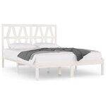 vidaXL Cadre de lit Blanc Bois de pin massif 150x200 cm Très grand