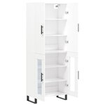 vidaXL Buffet haut Blanc 69 5x34x180 cm Bois d'ingénierie