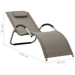 vidaXL Chaises longues Textilène 2 Pièces Taupe et gris