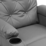 vidaXL Fauteuil de massage Gris Similicuir