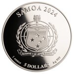RISE TO WEALTH Monopoly 1 Once Argent Monnaie 5 Dollars Samoa 2024