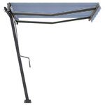 vidaXL Auvent automatique sur pied 300x250 cm Bleu/Blanc