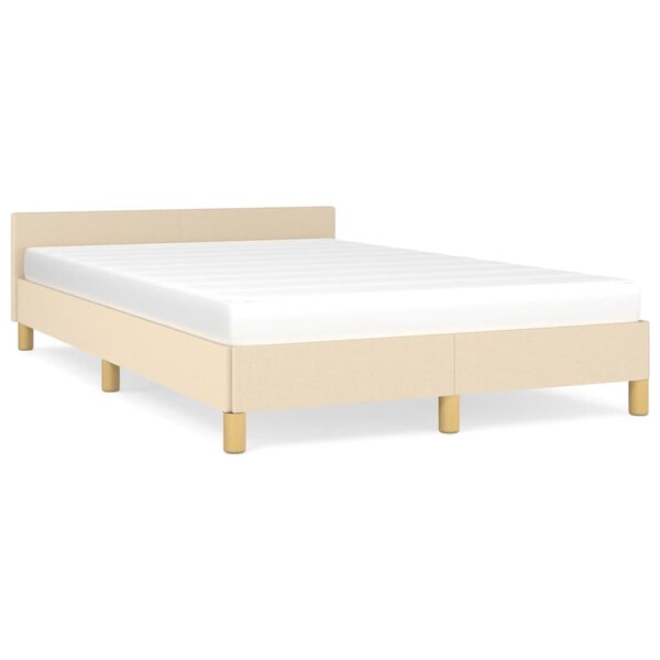 vidaXL Cadre de lit avec tête de lit Crème 120x200 cm Tissu