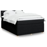 vidaXL Sommier à lattes de lit avec matelas Noir 160x200 cm Tissu
