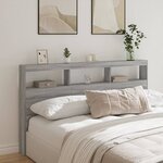 vidaXL Armoire tête de lit avec LED sonoma gris 180x17x102 cm