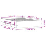 vidaXL Cadre de lit et tiroirs chêne fumé 150x200 cm bois d'ingénierie