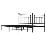 vidaXL Cadre de lit métal avec tête de lit noir 183x213 cm