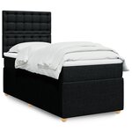 vidaXL Sommier à lattes de lit avec matelas Noir 90x190 cm Tissu