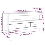 vidaXL Meuble TV 114x35x52 cm Bois de pin massif