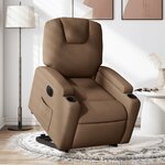 vidaXL Fauteuil inclinable électrique marron tissu