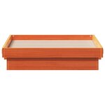 vidaXL Cadre de lit à LED cire marron 100x200 cm bois de pin massif