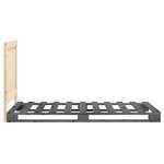 vidaXL Cadre de lit sans matelas gris 90x200 cm bois de pin massif