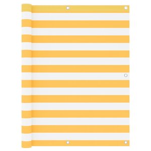 vidaXL Écran de balcon Blanc et jaune 120x500 cm Tissu Oxford