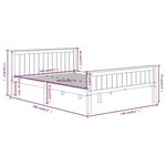 vidaXL Cadre de lit Marron foncé Bois de pin massif 140x200 cm