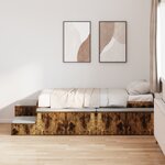 vidaXL Cadre de lit en chêne fumé 90x200 cm